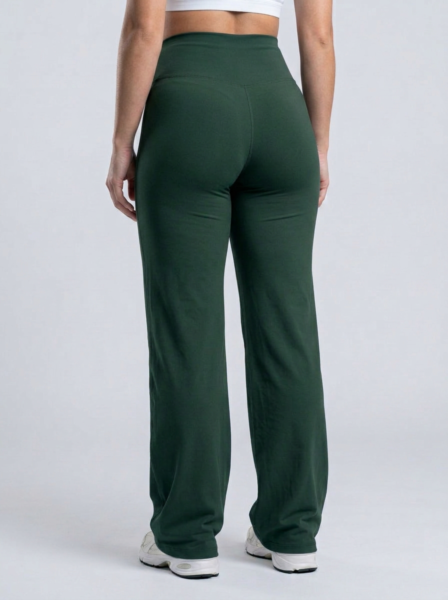 Wide Pants color Verde Esmeralda — Minimalist