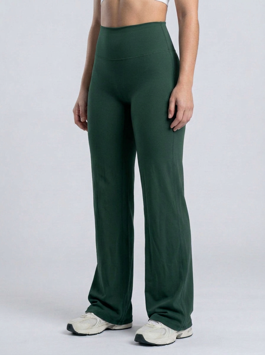 Wide Pants color Verde Esmeralda — Minimalist