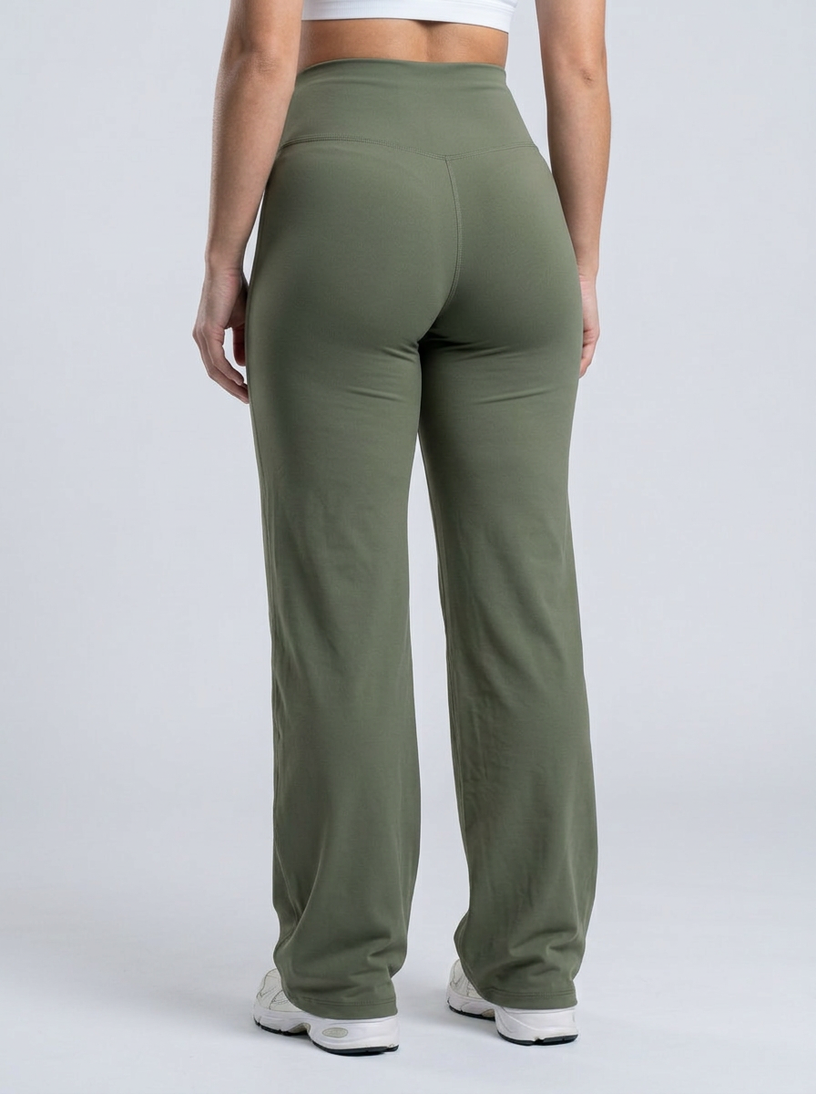 Wide Pants color Verde Oliva — Minimalist