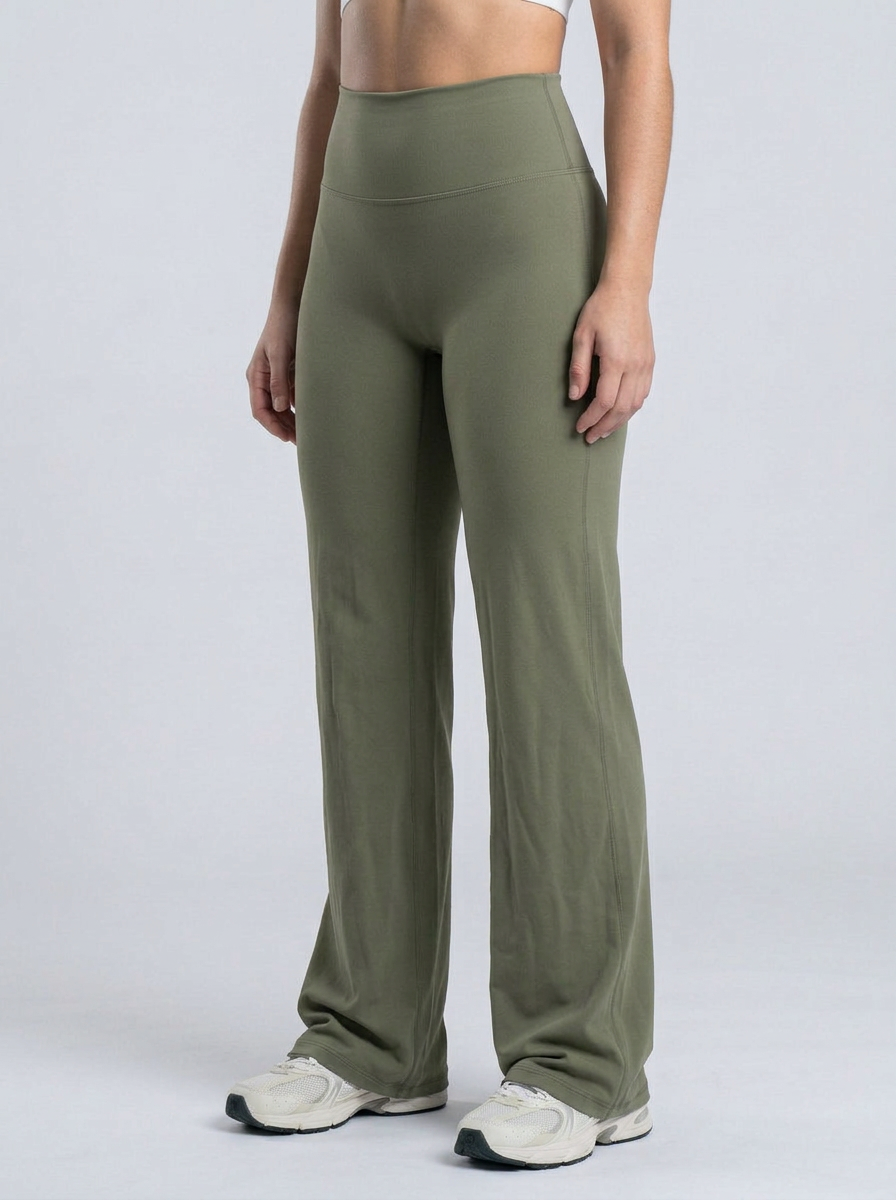 Wide Pants color Verde Oliva — Minimalist
